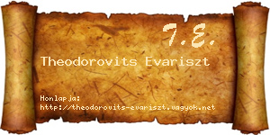 Theodorovits Evariszt névjegykártya